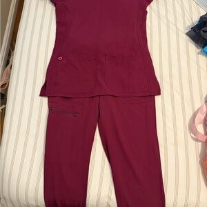 Women's Burgundy Scrubs - HeartSoul Brand